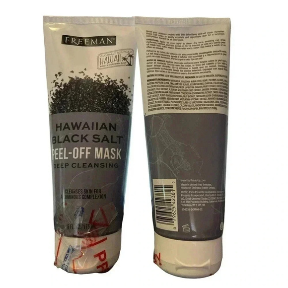 Lot 2 FREEMAN PEEL-OFF GEL MASK Hawaiian Black Salt Pore Cleansing 6 oz s5 - Picture 2 of 2